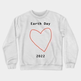 Red Heart Line Drawing Earth Day 2022 Crewneck Sweatshirt